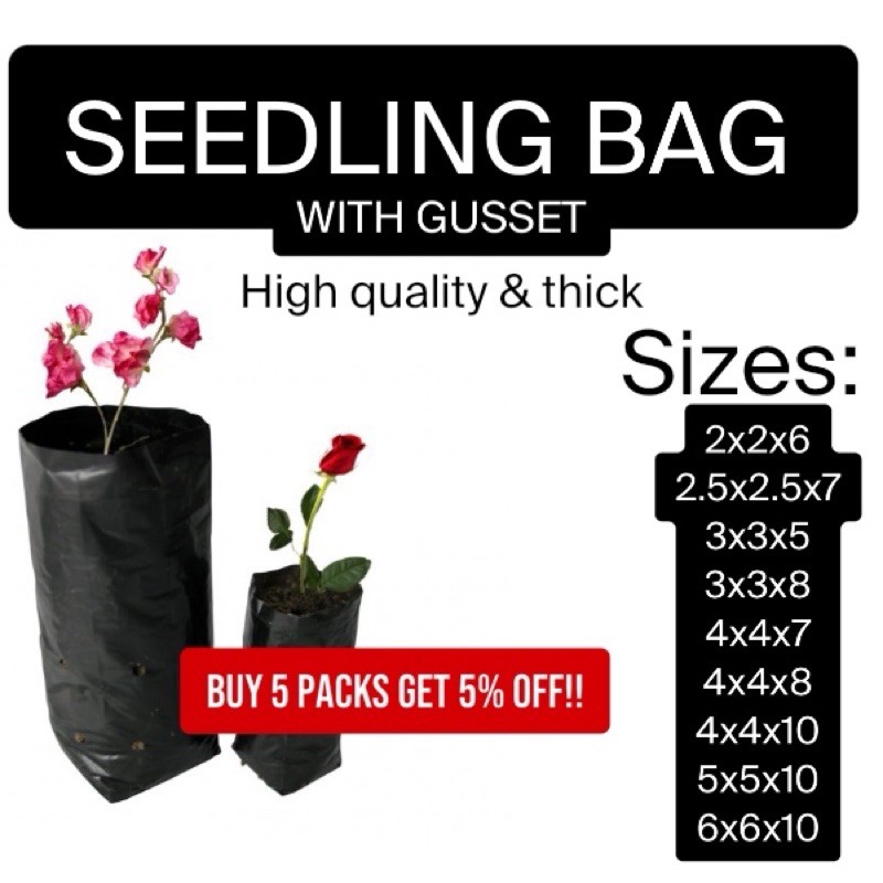 By 100/50’s pcs Seedling Bag / Potting Bag with gusset holes for