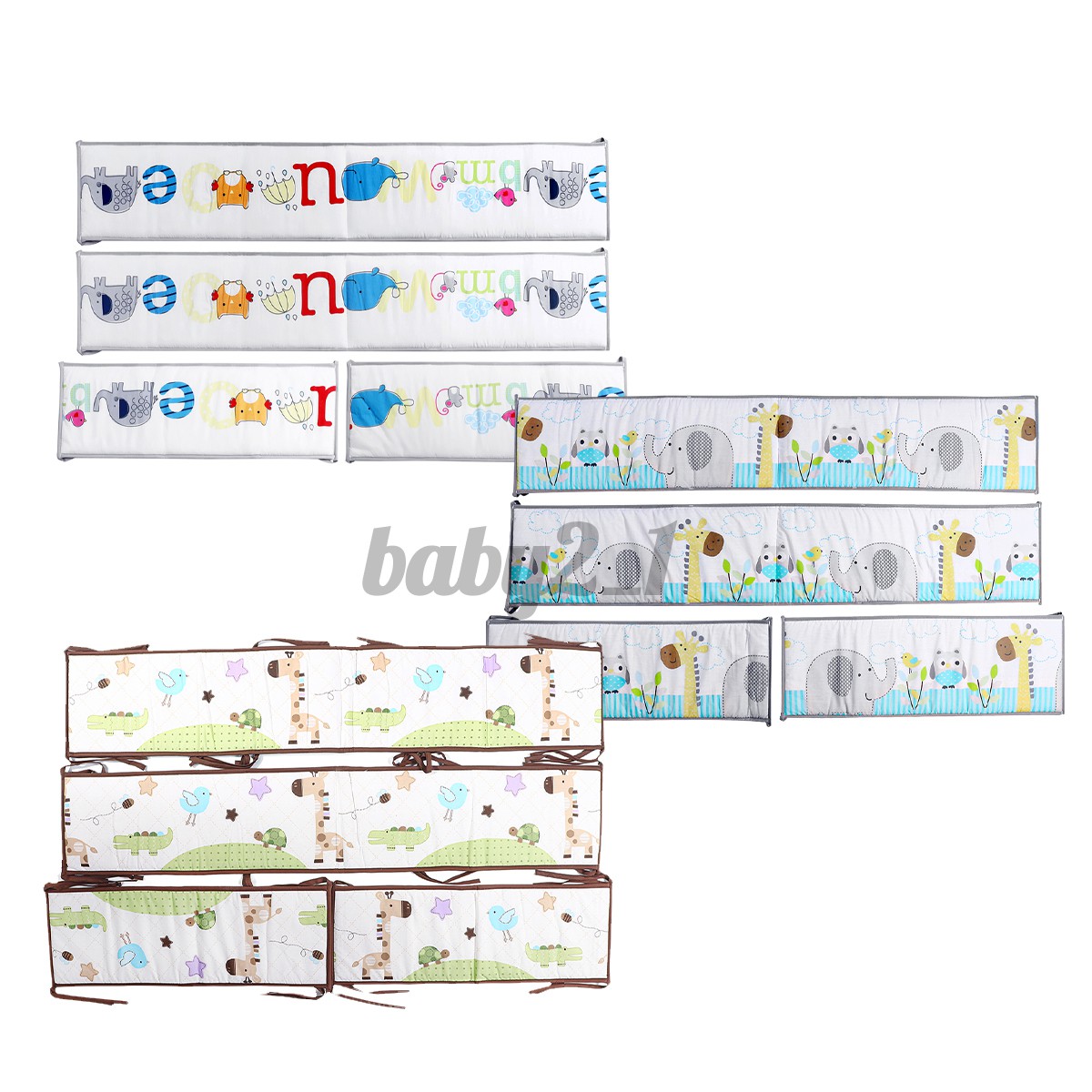 4Pcs//set Animal Baby Infant Cot Crib Bumper Toddler Nursery Safety Protector