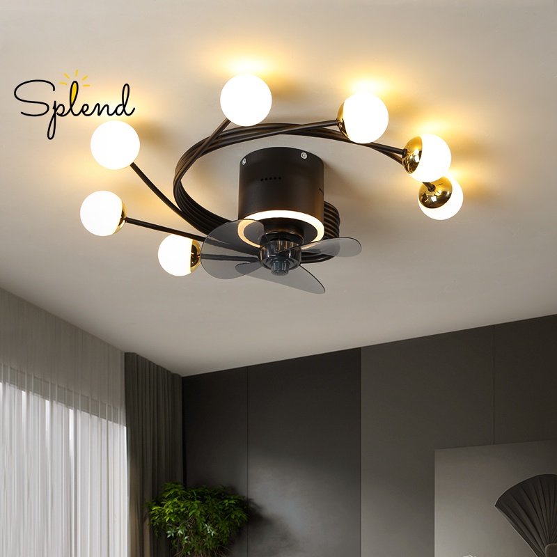 Nordic Art Chandelier Ceiling Fan Without Blades Bedroom Ceiling Fan ...