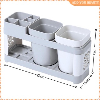 [Wishshopeefhx] Toothbrush Holder  Storage Caddy Set for Vanity Counter Sink Family Adults #4