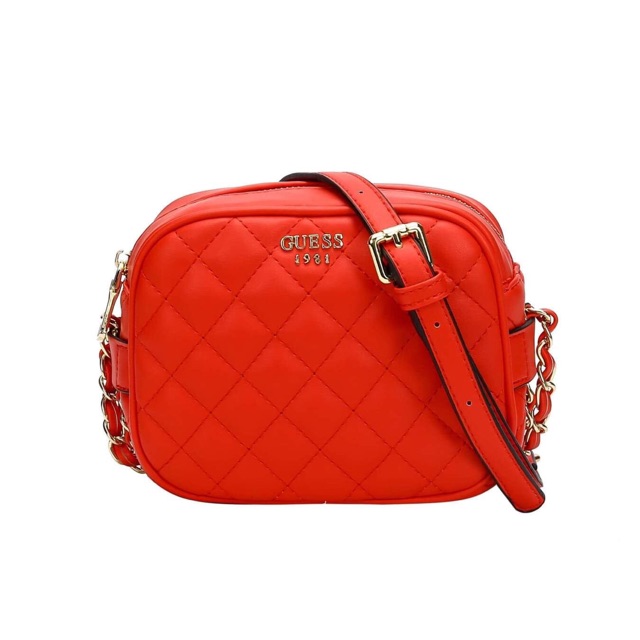 guess red sling bag