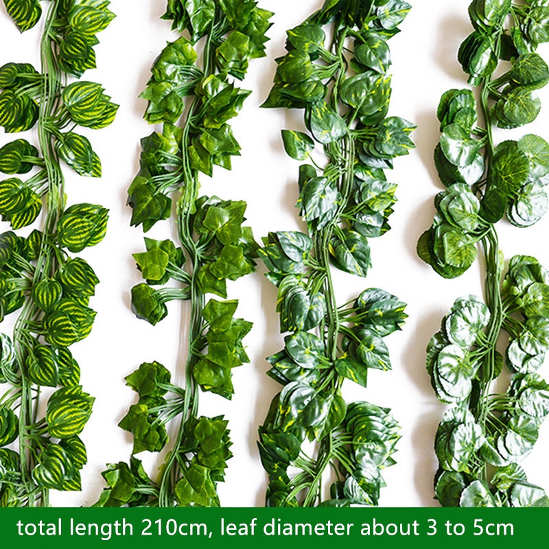 210cm Artificial Green Vine Leaves Leaf Hanging Plants Home Decoration