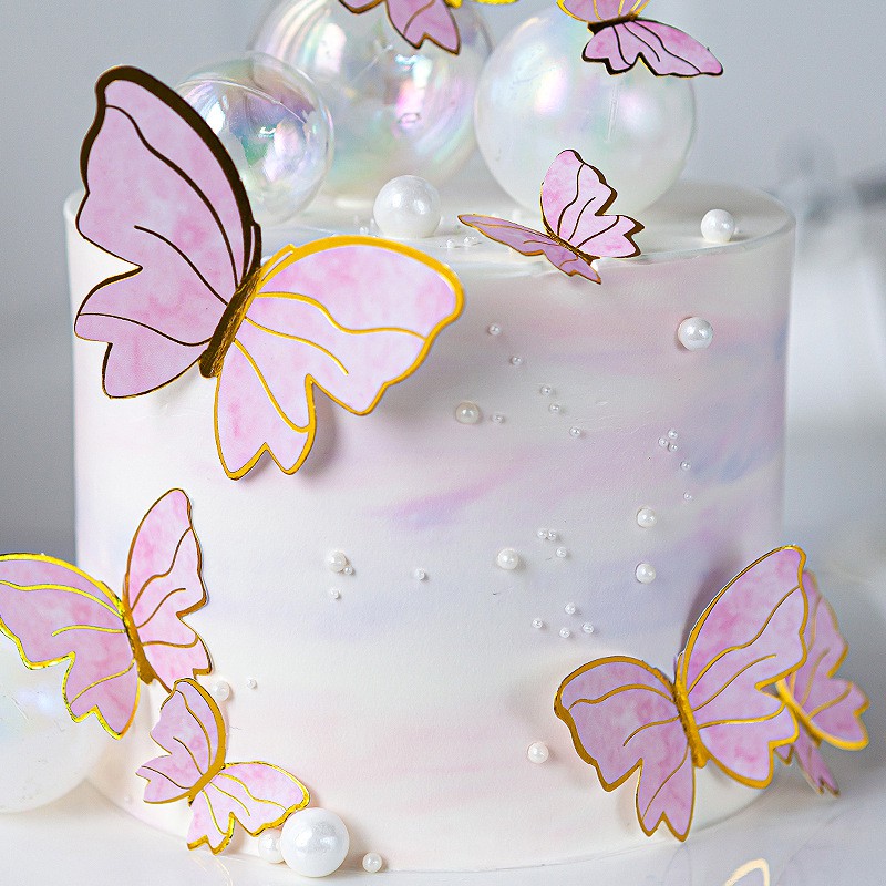 Gooday10 Pcs Butterfly Happy Birthday Acrylic Cake Topper Birthday ...