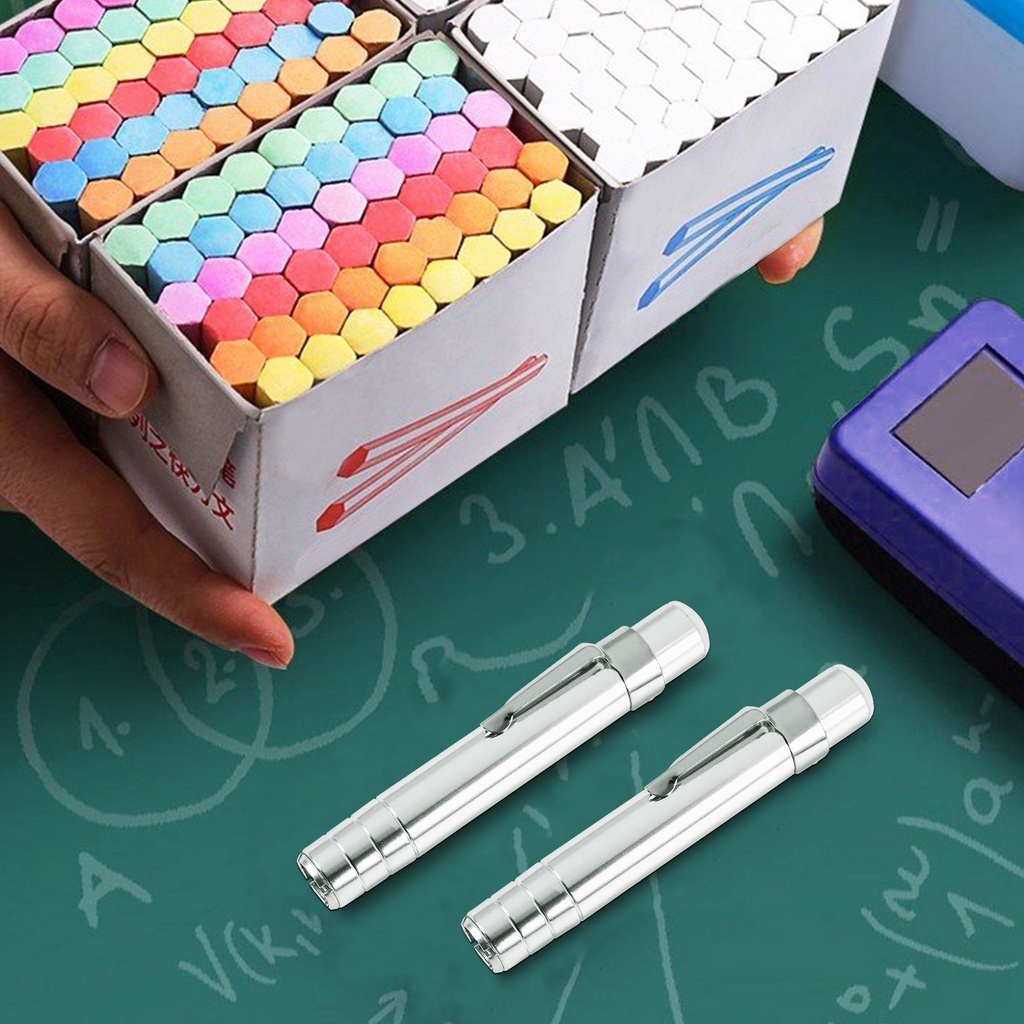 1Pcs metal Chalk Holder Teacher's Blackboard Saving Chalk Clip Clutch, Sier
