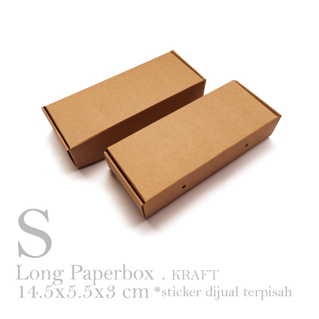 Download Long Paperbox S Small Size 14 5x5 5x3 Cm Brown Cream Paper Box Paper Packaging Shopee Philippines