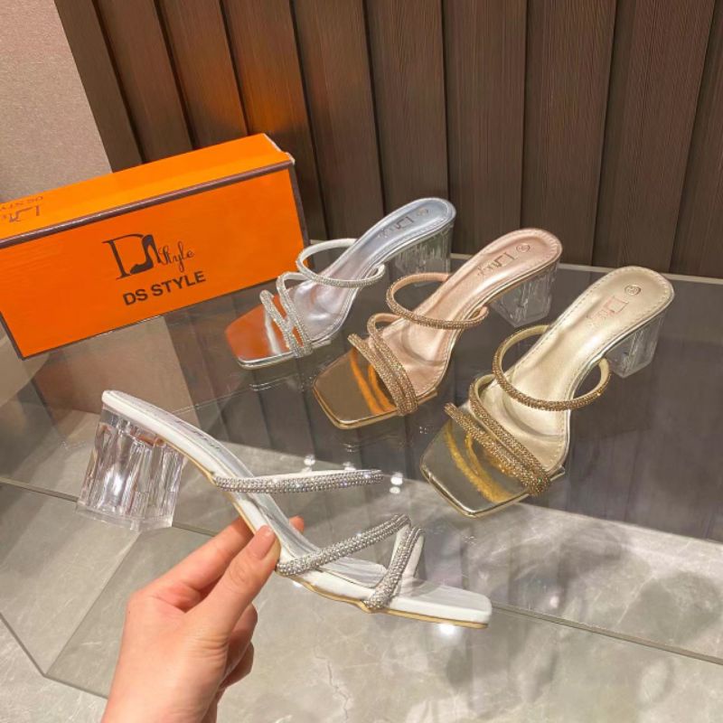 JK COD 558-13 Classy elegant mirror heels sandals for women | Shopee ...