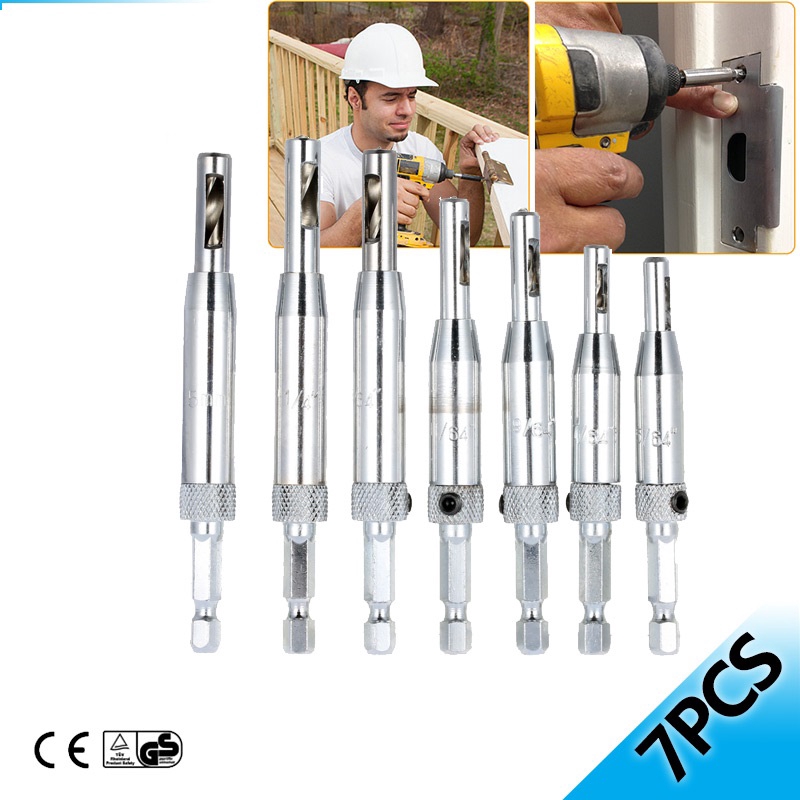 Core Drill Bit Set Hole Puncher Hinge Tapper for Doors Self Centering Woodworking Power Tools