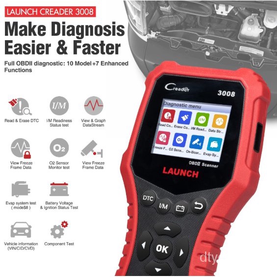 LAUNCH OBD2 Scanner CR3008 Universal Full OBDII Engine Code Reader Scan Tool B1LO Shopee