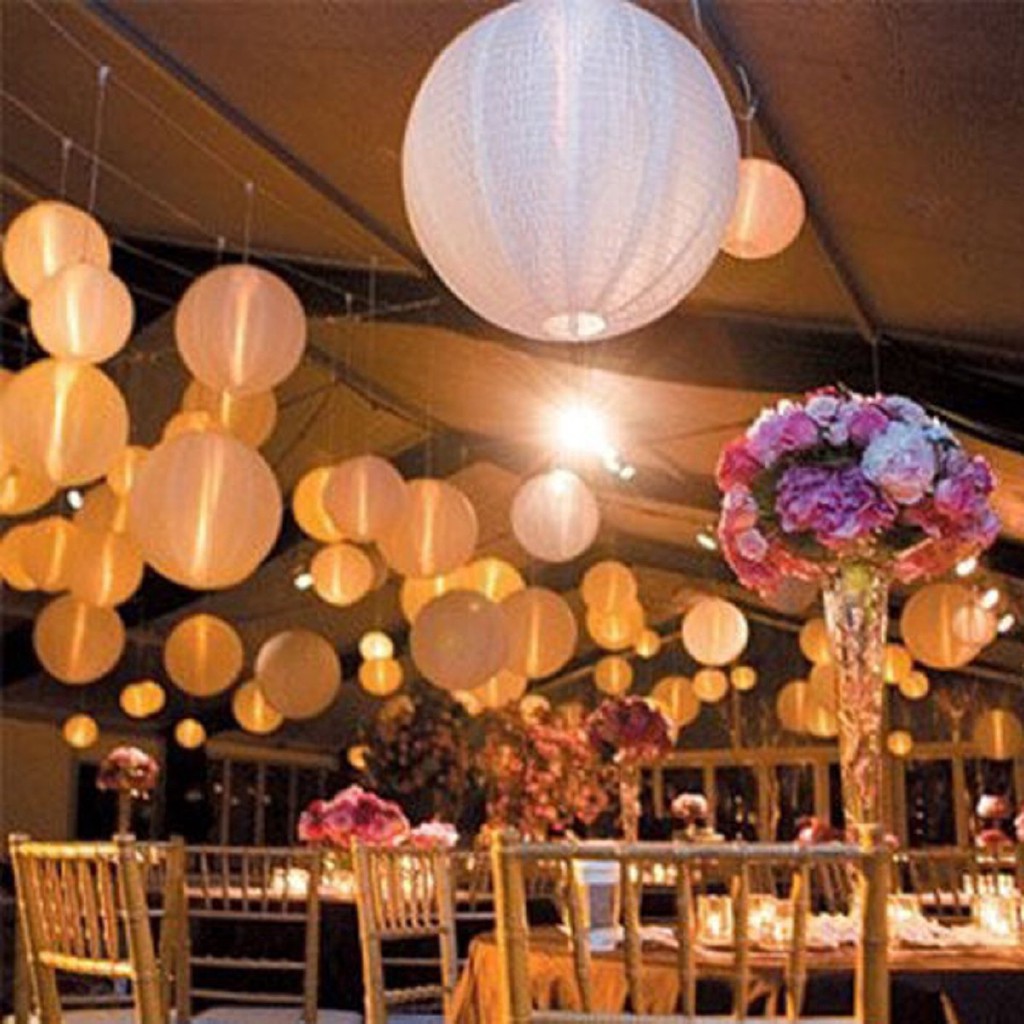 white paper lanterns with led lights