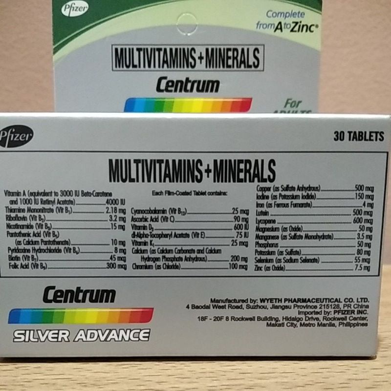 Centrum Silver Advance Multivitamins + Minerals Shopee Philippines
