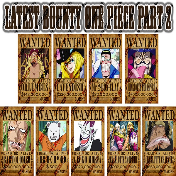 One Piece Wanted Latest Bounty Poster P2 Shopee Philippines