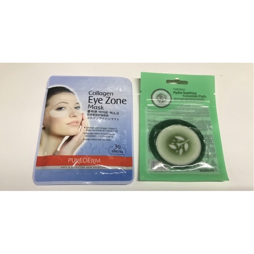 PUREDERM Collagen Eye Zone Mask / Hydro Soothing Cucumber Pads Shopee