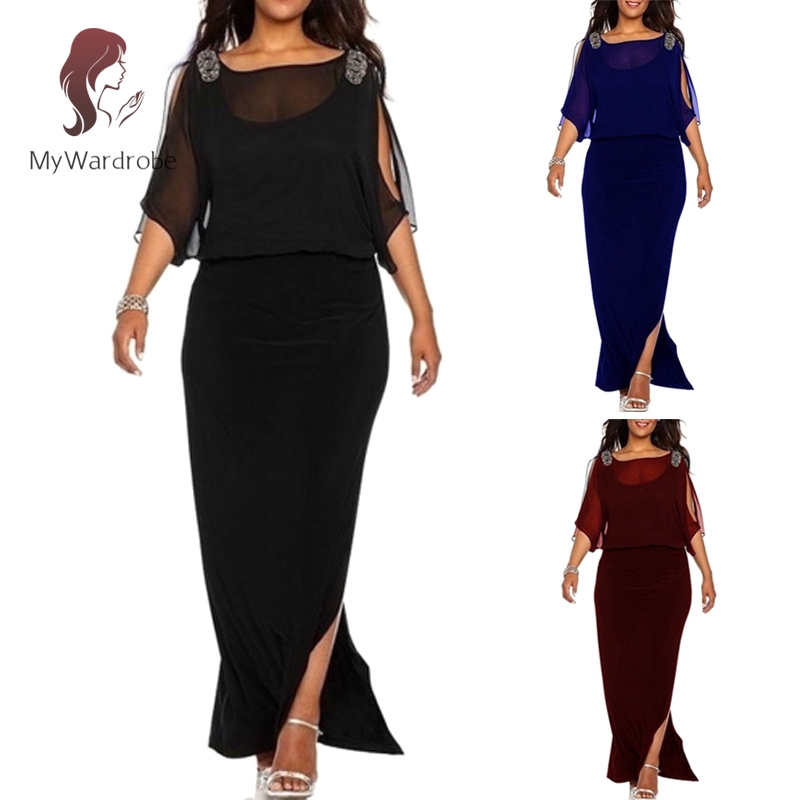 mid sleeve maxi dress