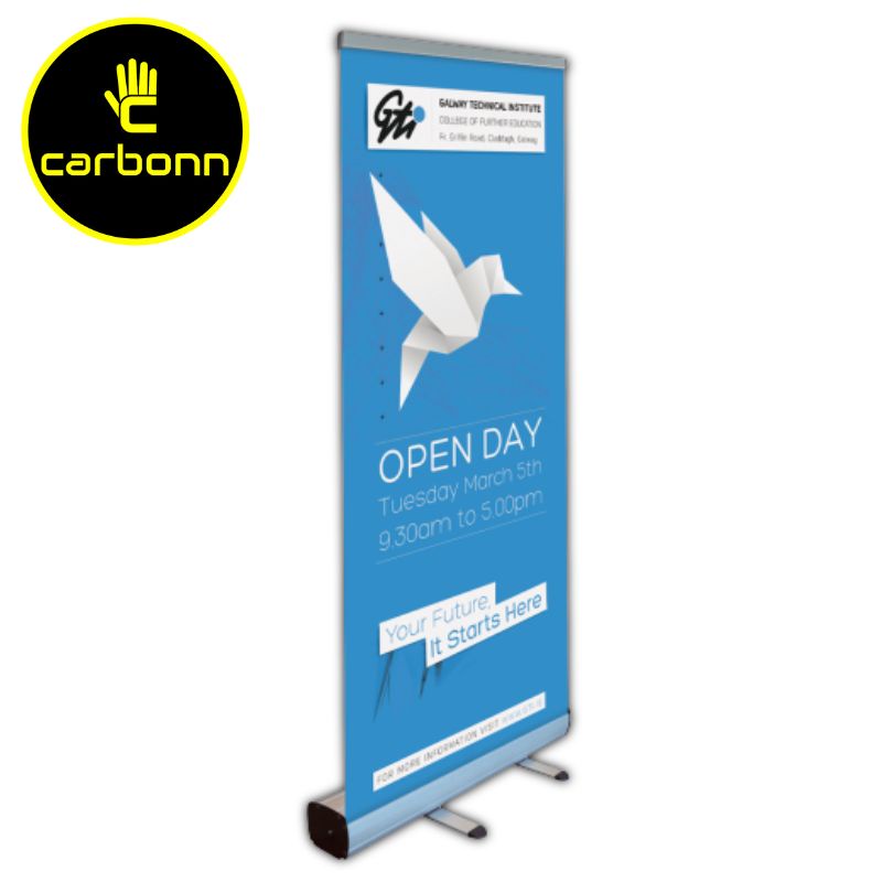 CARBONN Aluminum Pull Up Banner Stand for Tarpaulin 2 ft x 5 ft