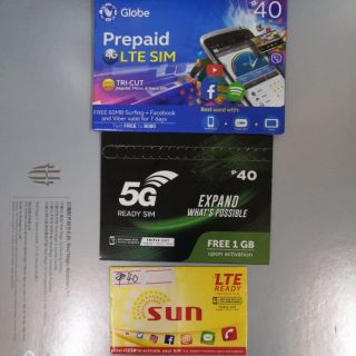 Original Globe Smart Sun Prepaid SIM Card 5G 4G LTE Triple ...