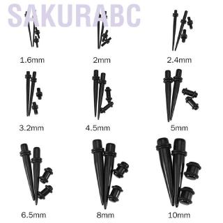 Sakurabc 36pcs Acrylic Tapers & Flesh Tunnels Ear Gauges Stretching Expanding Kit 14G-00G（Black） - i #2