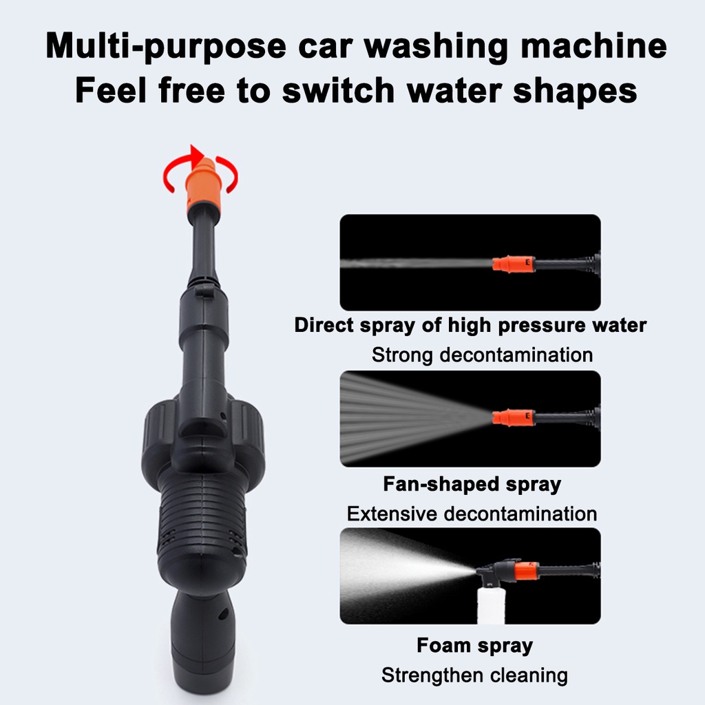 【Philippine cod】 Cordless 12V Car Washer High Pressure Washers Power 200W 20bar Lithium Battery R