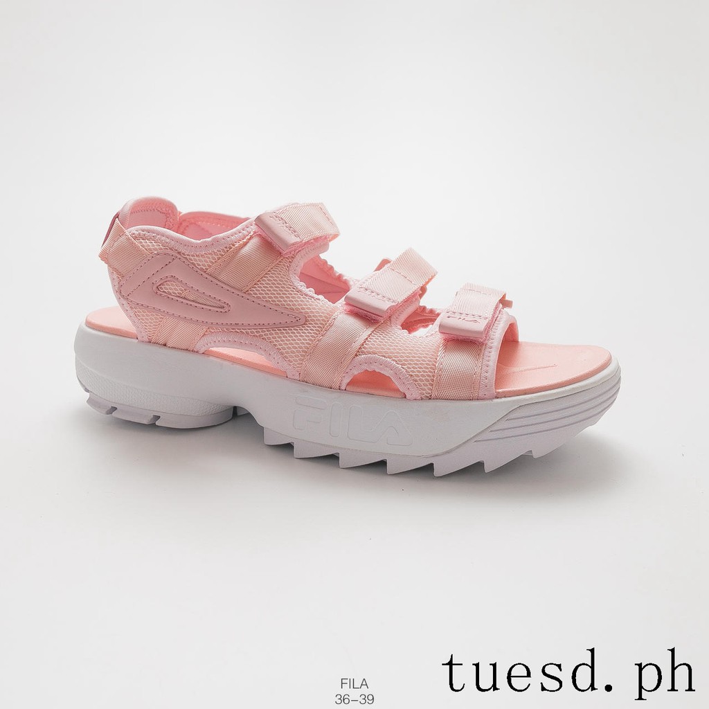 pink fila sandals