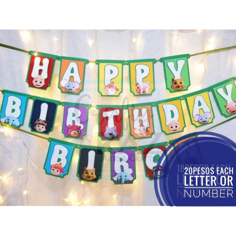 Cocomelon Customized Birthday Party Banner(20PESOS Each Letter/Number ...