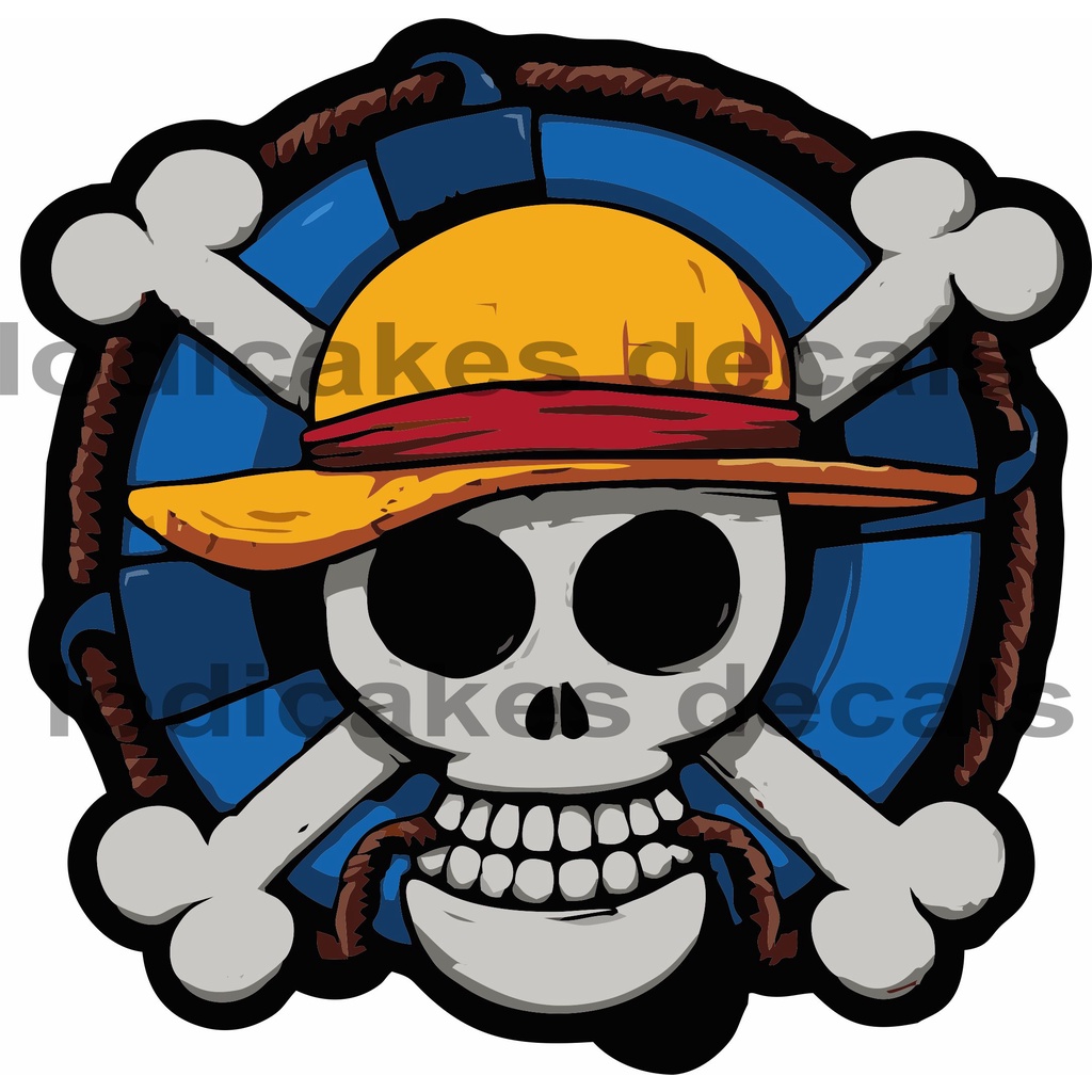ONE PIECE STRAW HAT PIRATES JOLLY ROGER LOGO VINYL STICKER WATERPROOF
