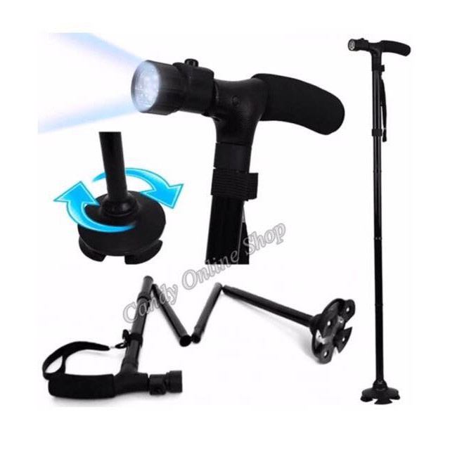 Trusty Cane Folding LED Light Walking Stick with Flash Light for Elders | Tungkod | Cane