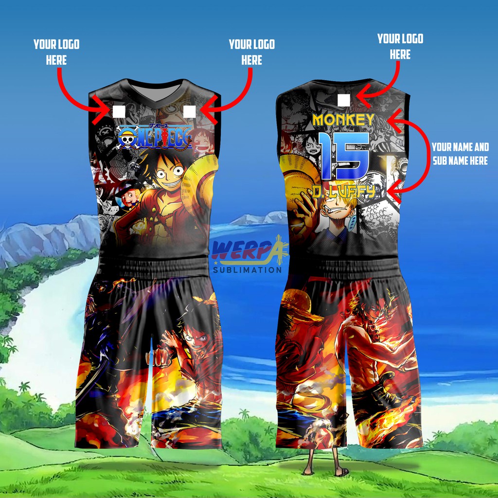 One Piece LUFFY Anime Full Sublimation Basketball Jersey