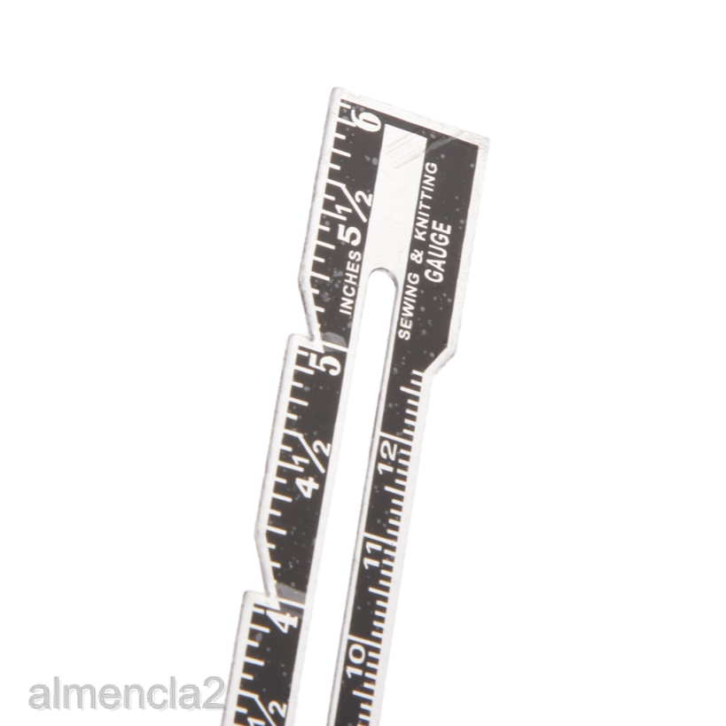 Baoblaze 1 Set Metal Sewing Gauge Measure Ruler with Sliding Adjustable Marker Chalk Pencil 