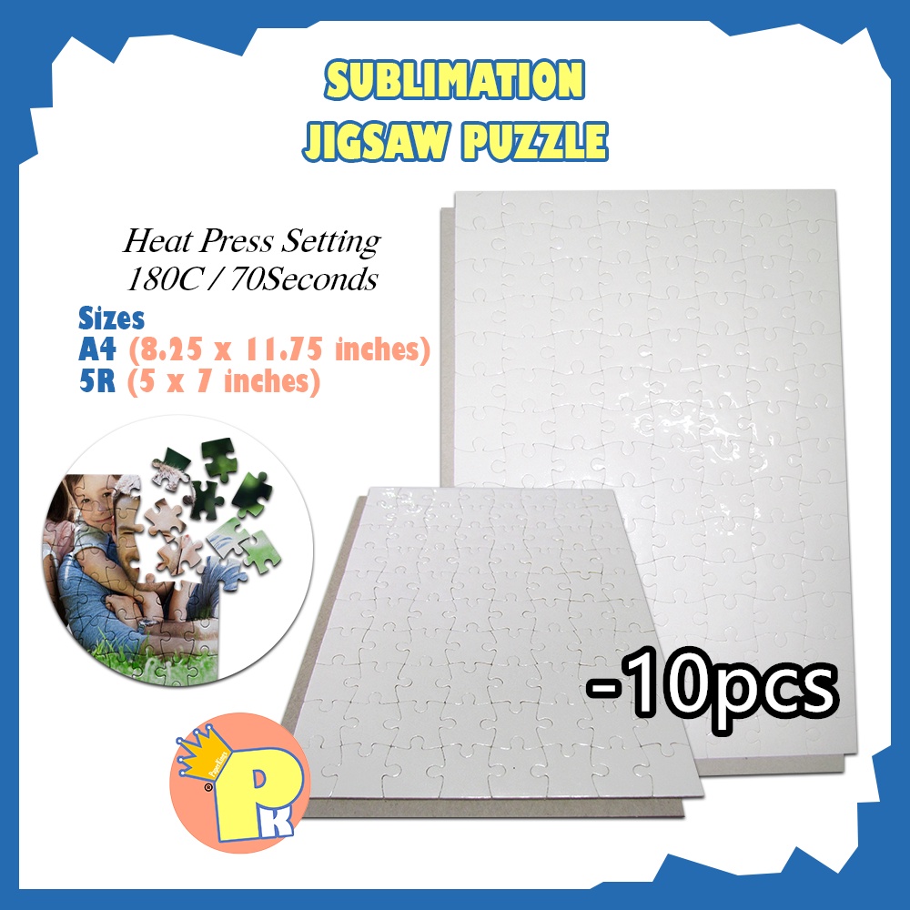 10 pcs Sublimation Puzzle A4 size 5R size Jigsaw Puzzle Shopee