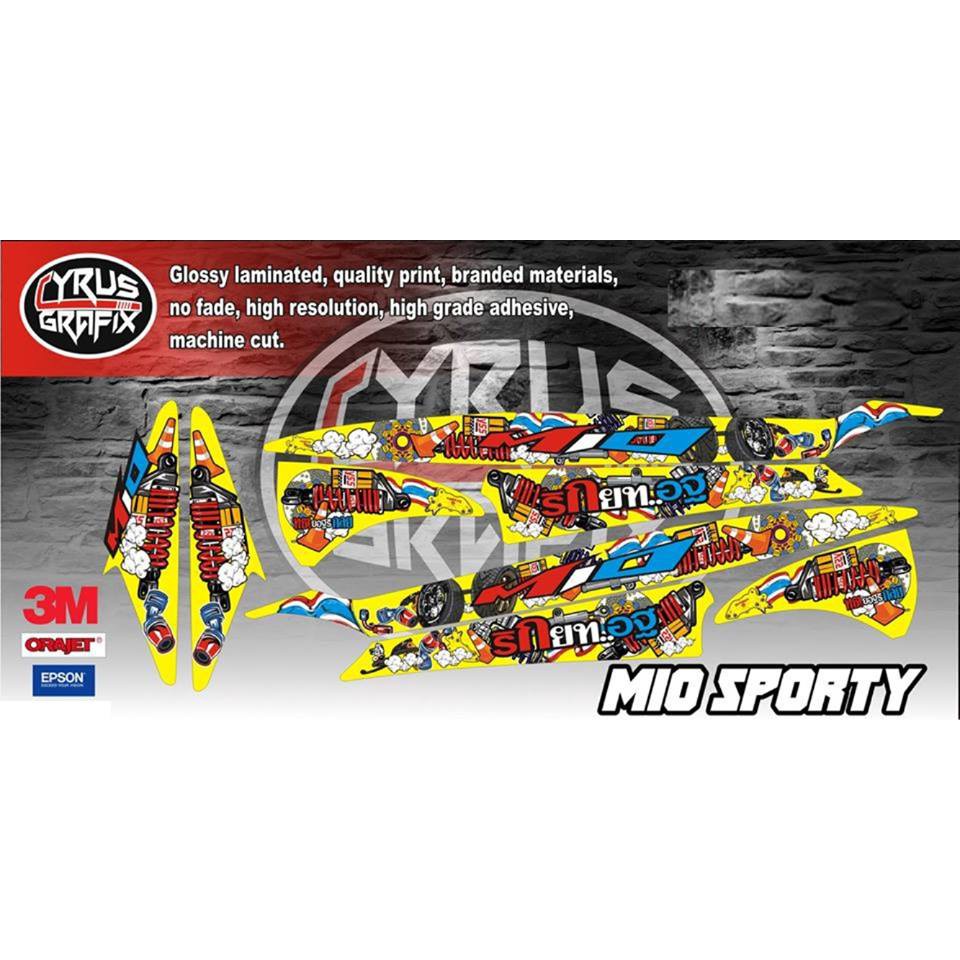 Mio Sporty Matte Black Decals Matte