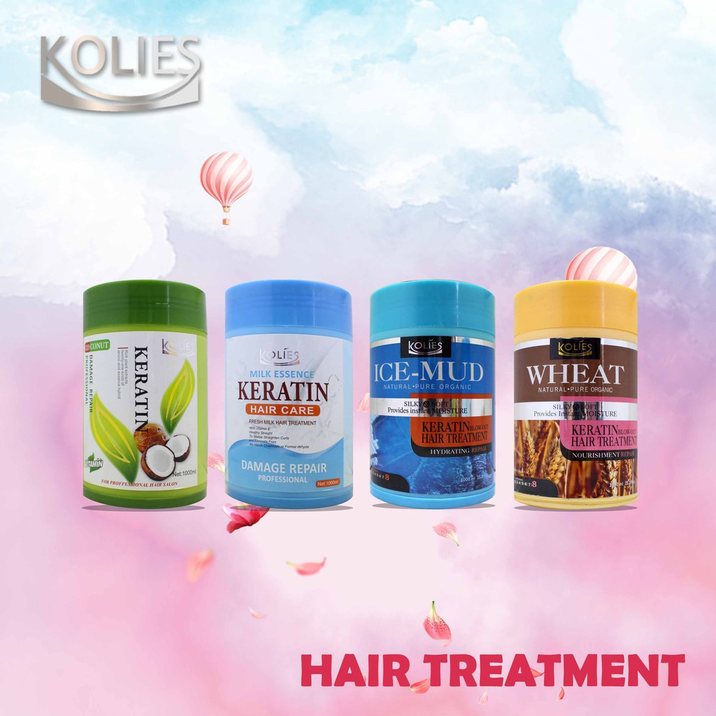 KOLIES Coconut&Milk Keratin Hair Treatment Hair Care 1000ml Shopee