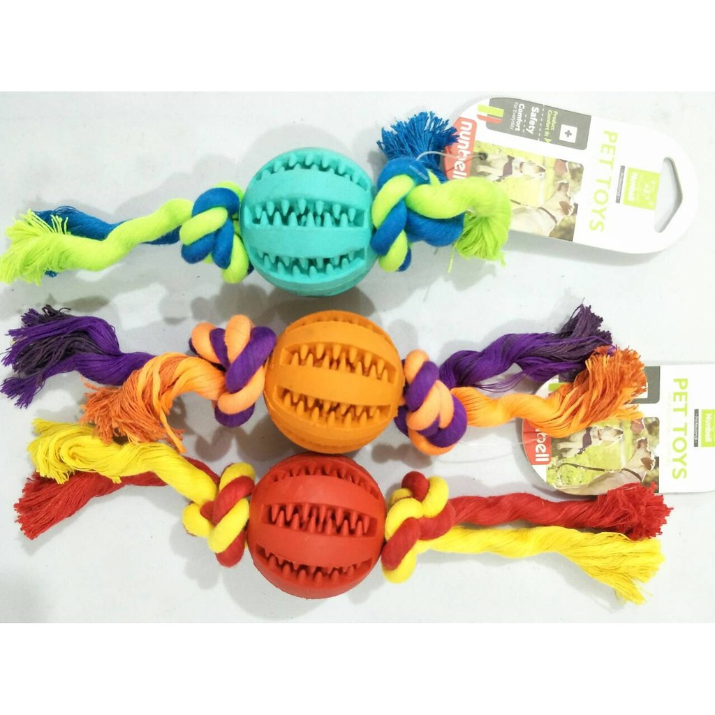 Nunbell Pet Dog Rubber Spilling Ball Chew Toy with rope pk149 pk150 ...