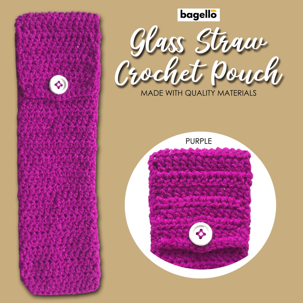 Crochet Pouch Holder for Glass Straw or Metal Straw