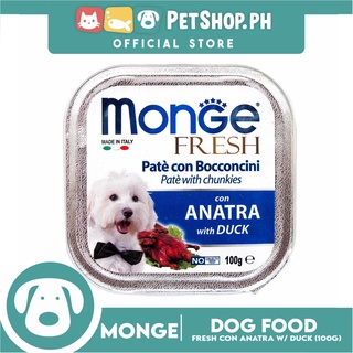 Monge Fresh Pate And Chunkies 100g (Anatra With Duck) Dog Wet Food