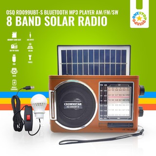 【Ready Stock】☍ↂ♞OSQ Solar Bluetooth AM/FM/SW 8 band Radio RD099/098/097-UBT with USB/TF music player