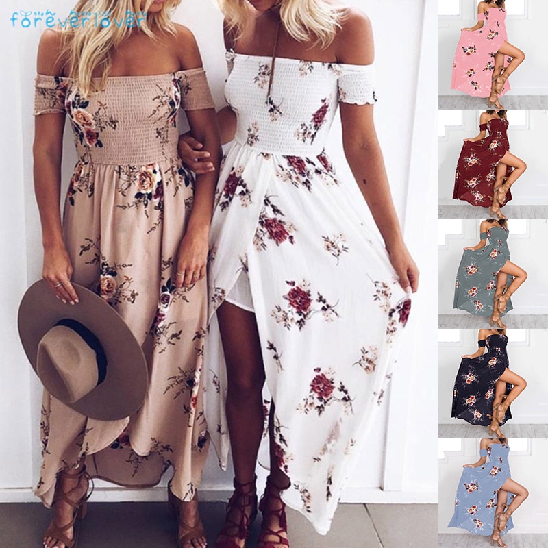 off the shoulder summer maxi dress