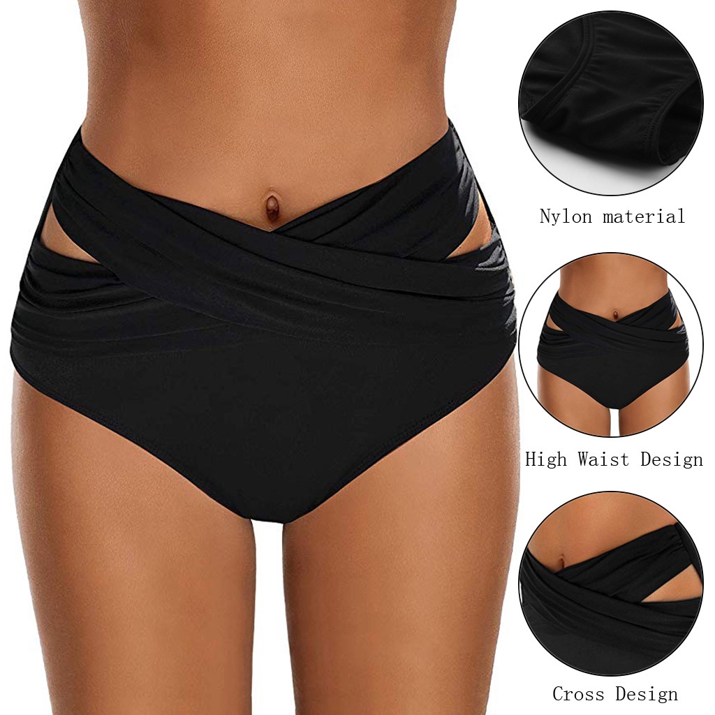 high waisted black bikini briefs