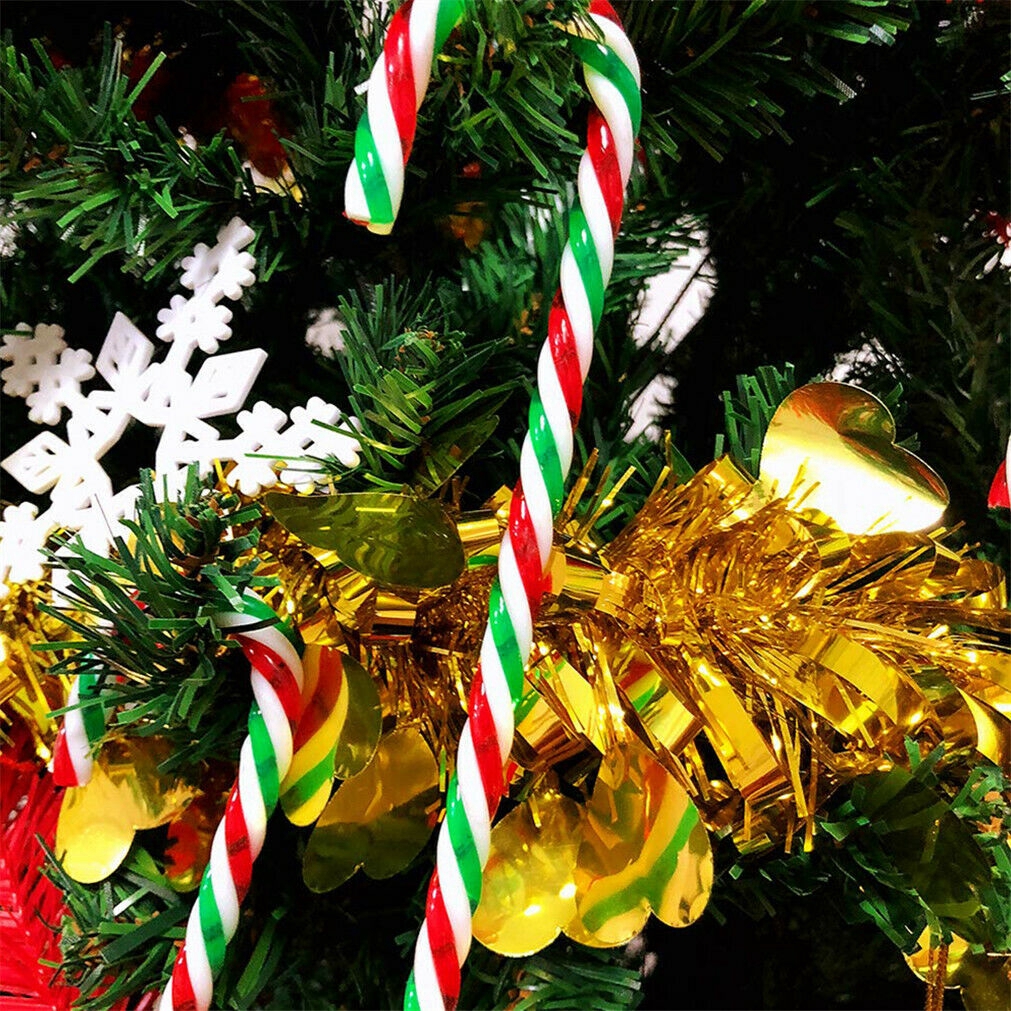 10pcs Merry Christmas Candy Cane Ornaments Hanging Pendant Decoration for Xmas Tree New Year Navidad Home Decorations