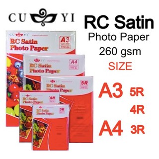 RC Satin photo paper All size(A4/5R/4R/3R) 260gsm Cuyi Brand