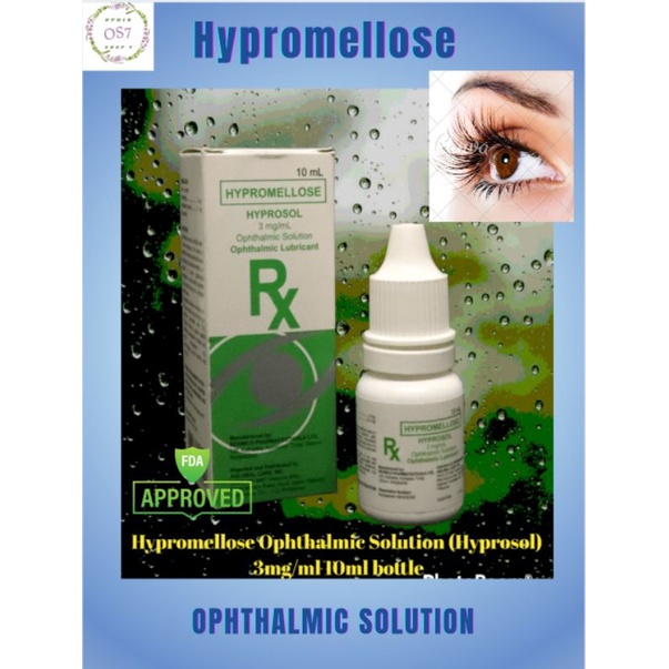 Hypromellose Ophthalmic Solution (Hyprosol) 3mg/ml 10ml bottle Shopee