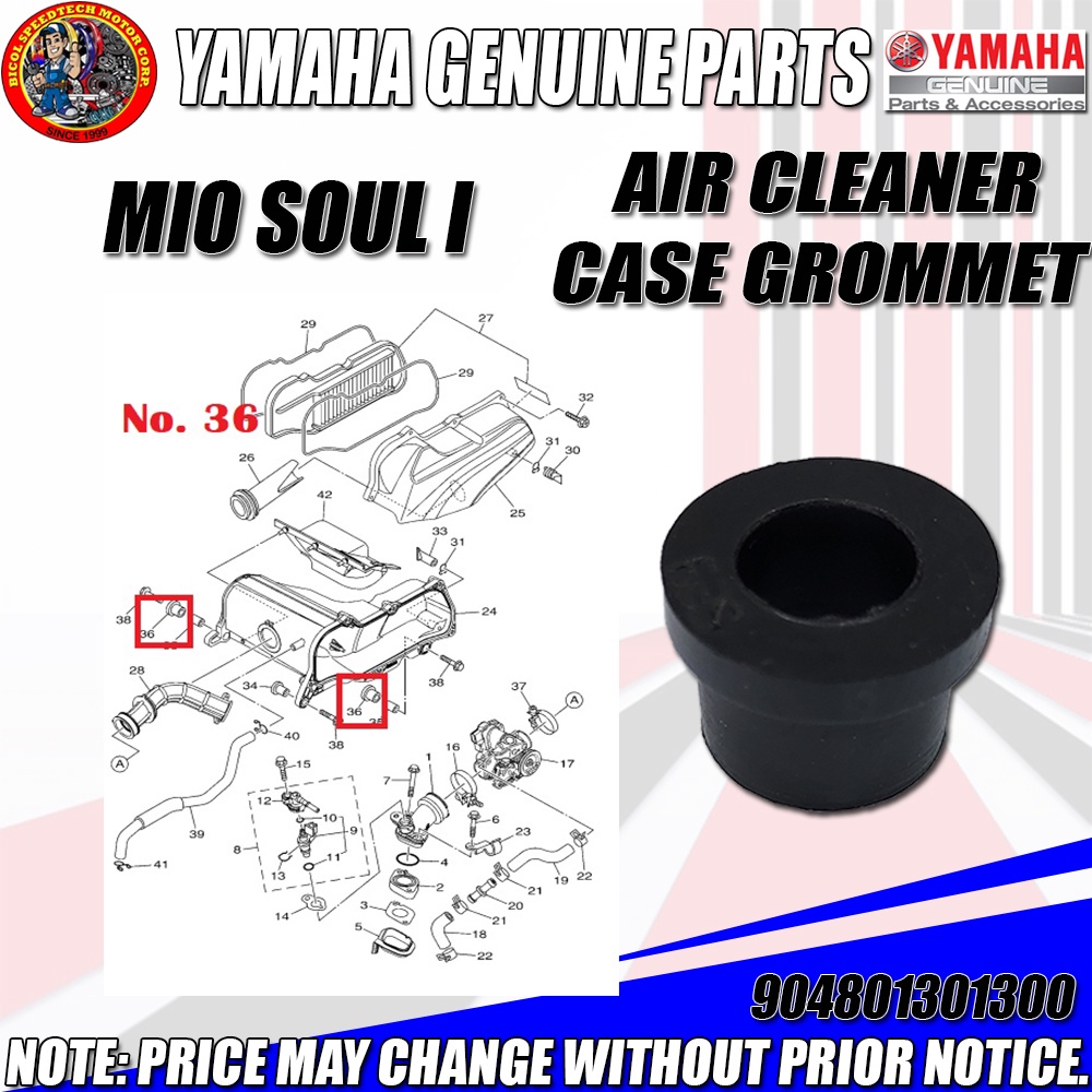 MIO SOUL I AIR CLEANER CASE GROMMET(Genuine 904801301300) Shopee