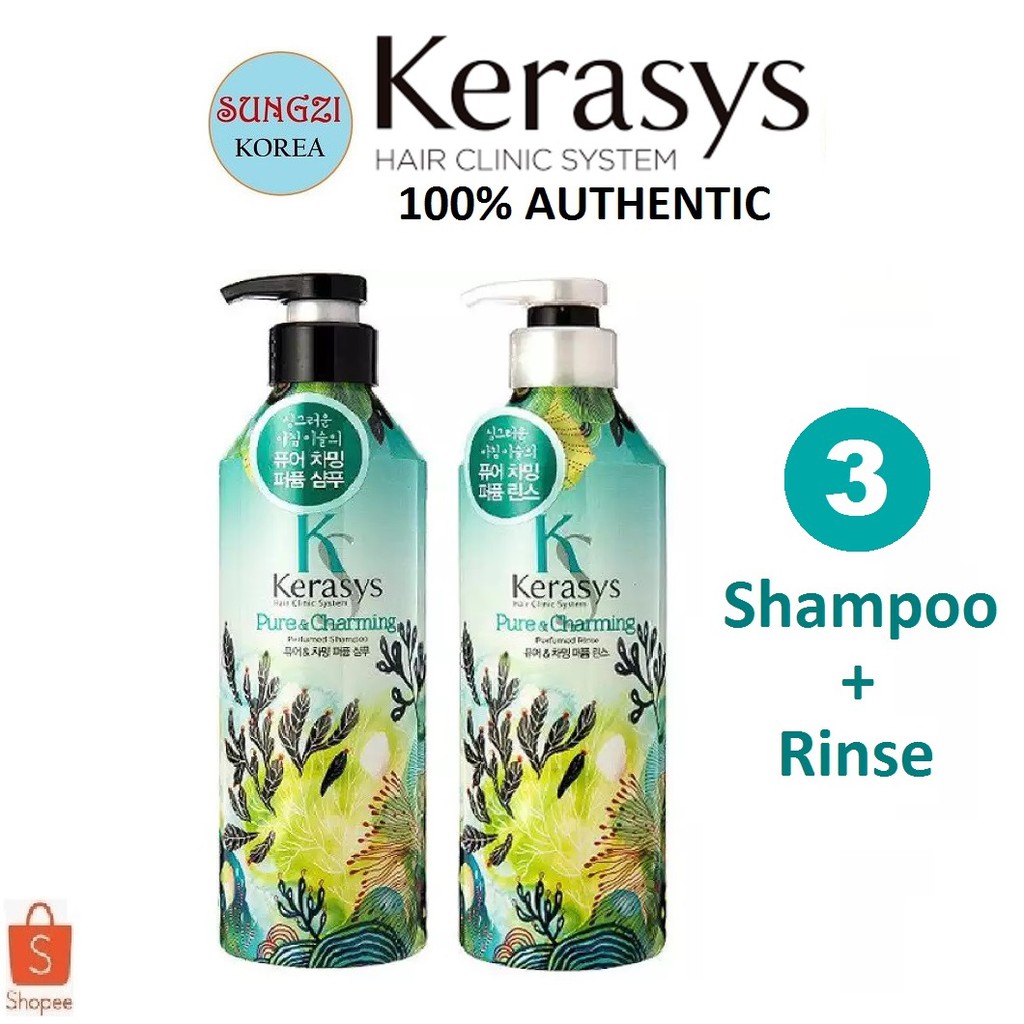 KERASYS Pure & Charming Perfumed Shampoo 600ml / Rinse 600ml Korean