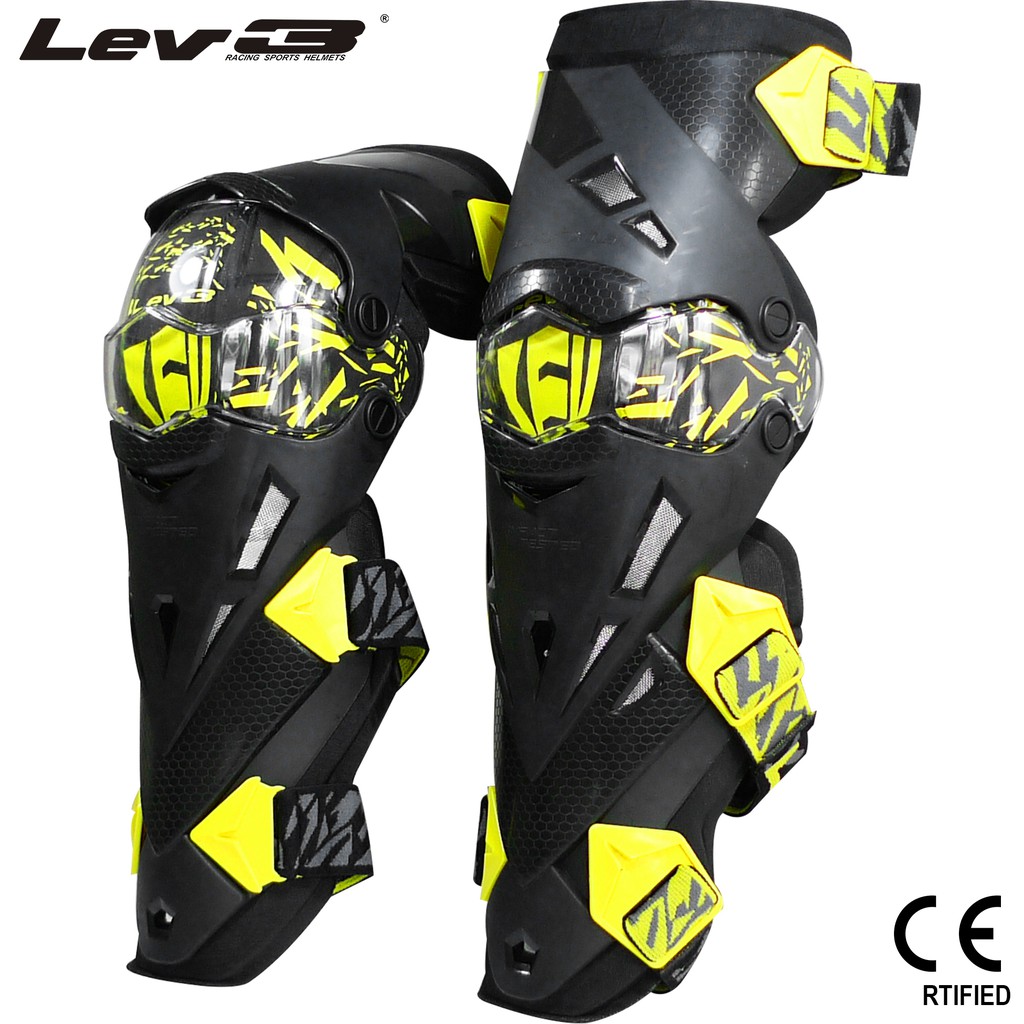 Lev3® L15 Knee Shin Pads & Acrylic Guard Protector (Yellow) Shopee
