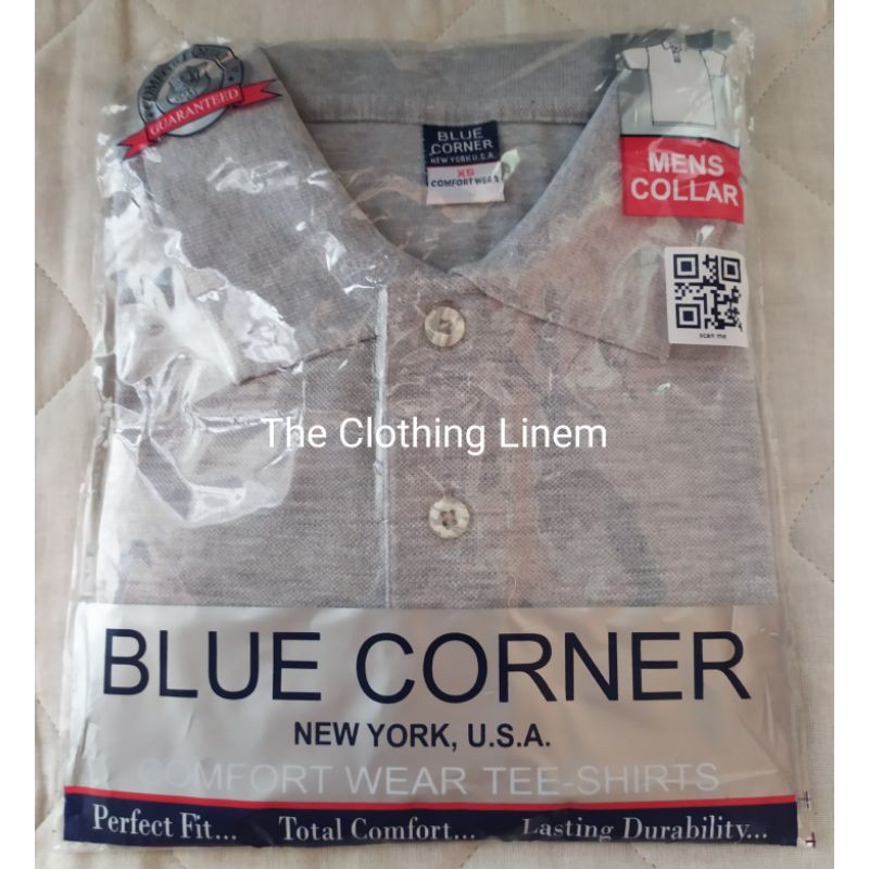 blue corner polo shirt gray