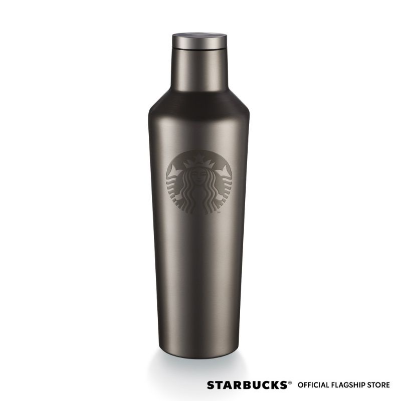 Starbucks 16oz Stainless Steel Charcoal Grey Water Bottle Corkcicle