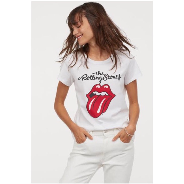 white rolling stones t shirt