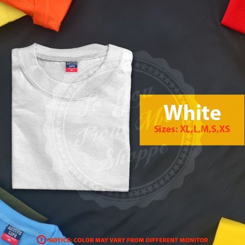 Quality Plain White Cotton Shirt Active Life Round Neck Tshirt Unisex