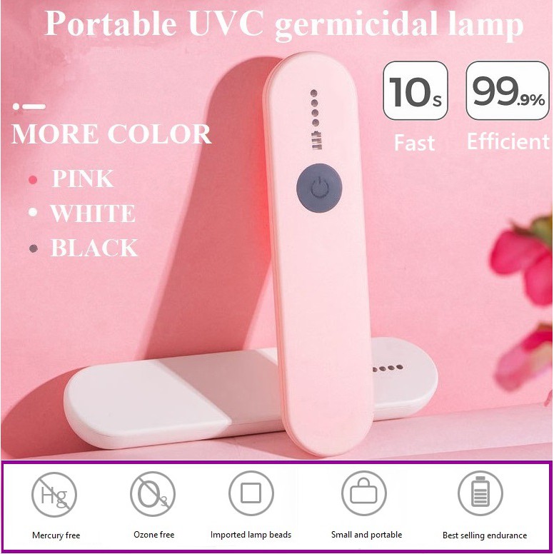 Portable UVC LED UV Sterilizer Lamp Home Ultraviolet Disinfection ...