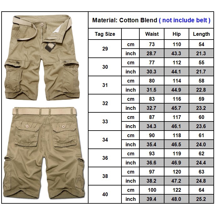 44 inch waist cargo shorts