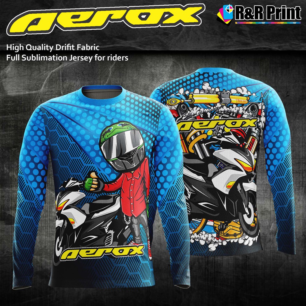 Aerox Full Sublimation Jersey Shirt Long Sleeves Thai Look For Riders Shopee Philippines