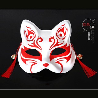 Anime mask1Japanese Style Painted Fox Mask TikTok Half Face Fox 